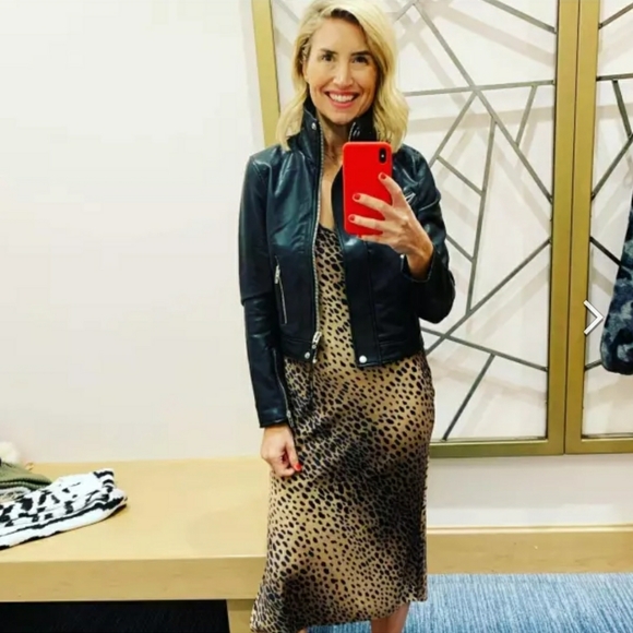 Good American Leopard satin slip dress vanity sz 4 - Picture 10 of 13